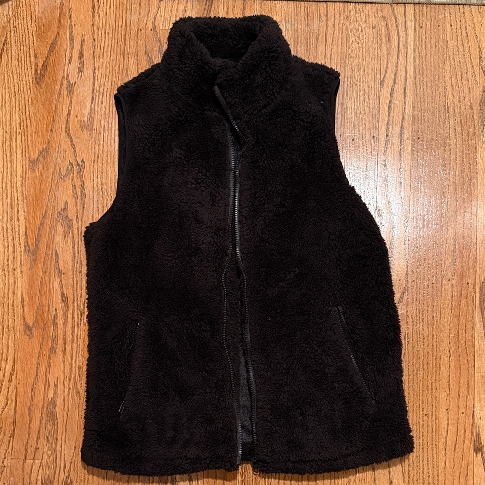 Cozy Black Fuzzy Vest
